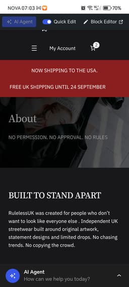 RulelessUK – Turnkey UK Streetwear Brand & eCommerce Store thumbnail 6