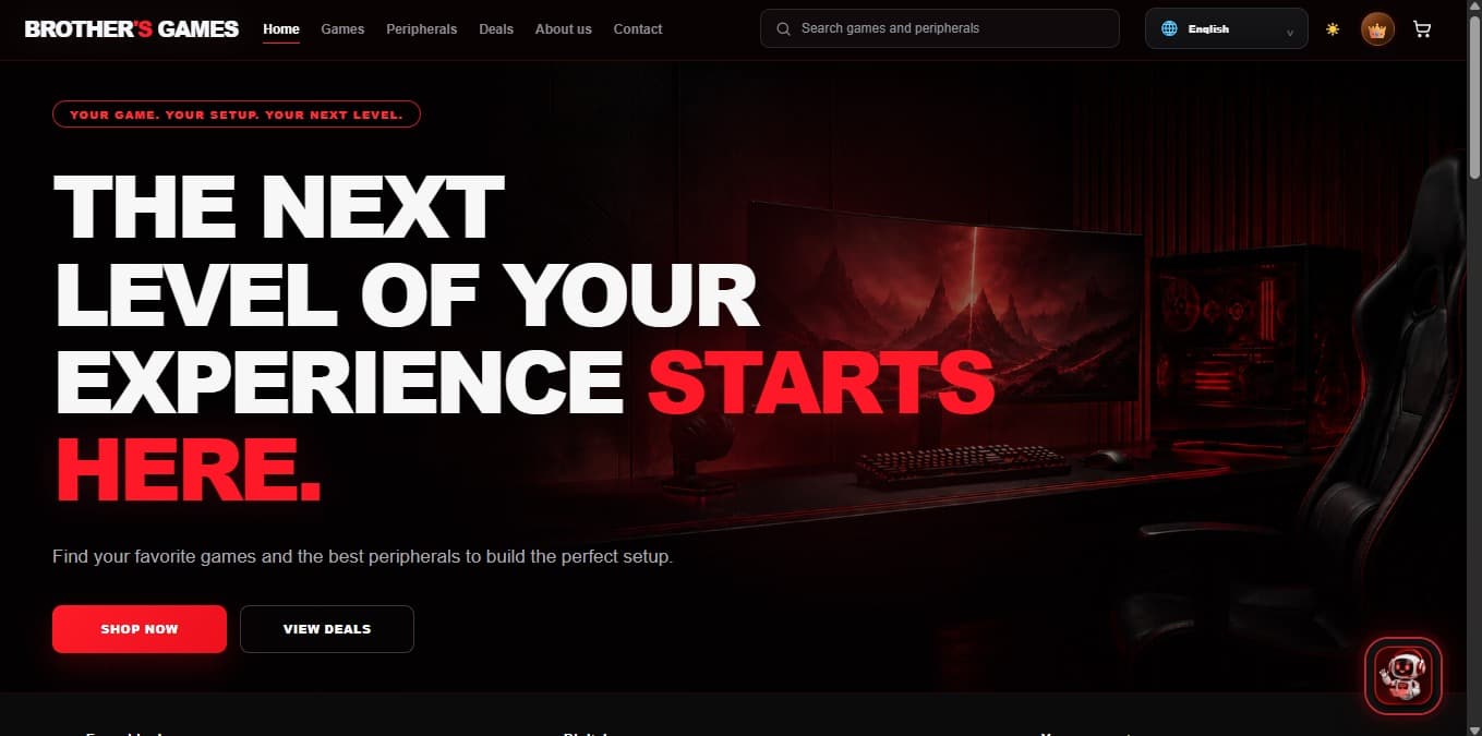 BROTHER’S GAMES – Full-Stack Gaming E-commerce Website | Pre-Revenue
