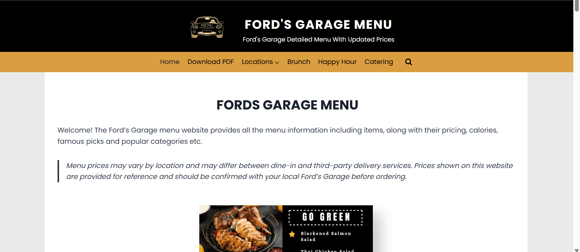 Established U.S. Restaurant Menu Website – Google Organic Traffic