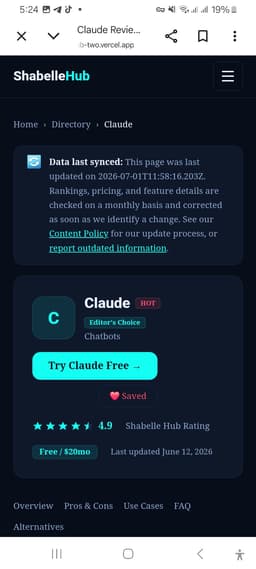 ShabelleHub — AI Tools Intelligence & Discovery Platform thumbnail 4