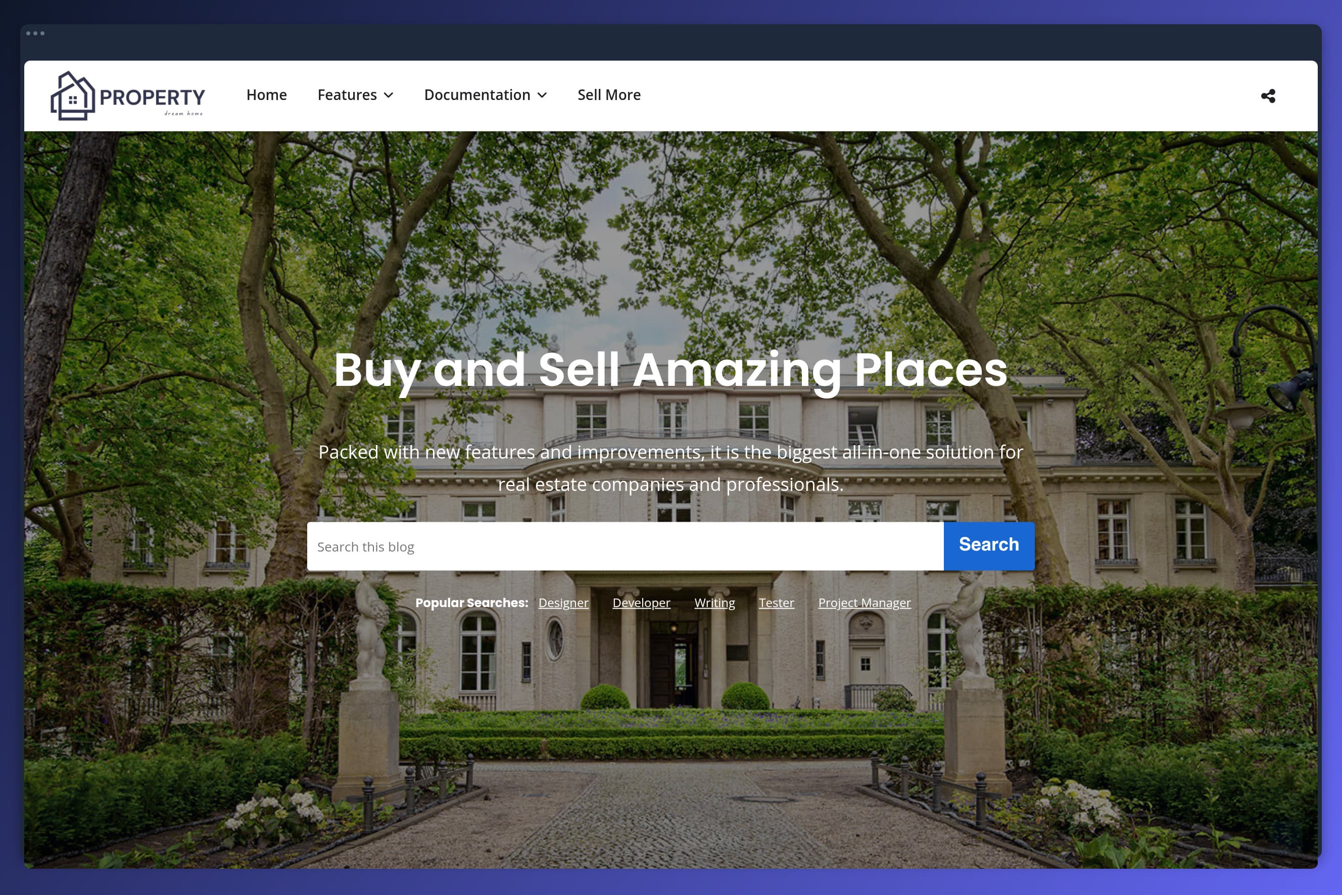Ready-to-Use Real Estate Blogger Website Design