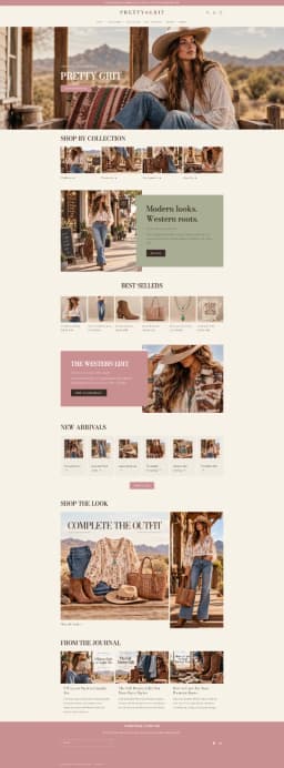Pretty Grit – Launch-Ready Shopify Western Boutique Brand thumbnail 1
