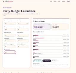 PartyMeasure – Party Planning Calculator Website thumbnail 4