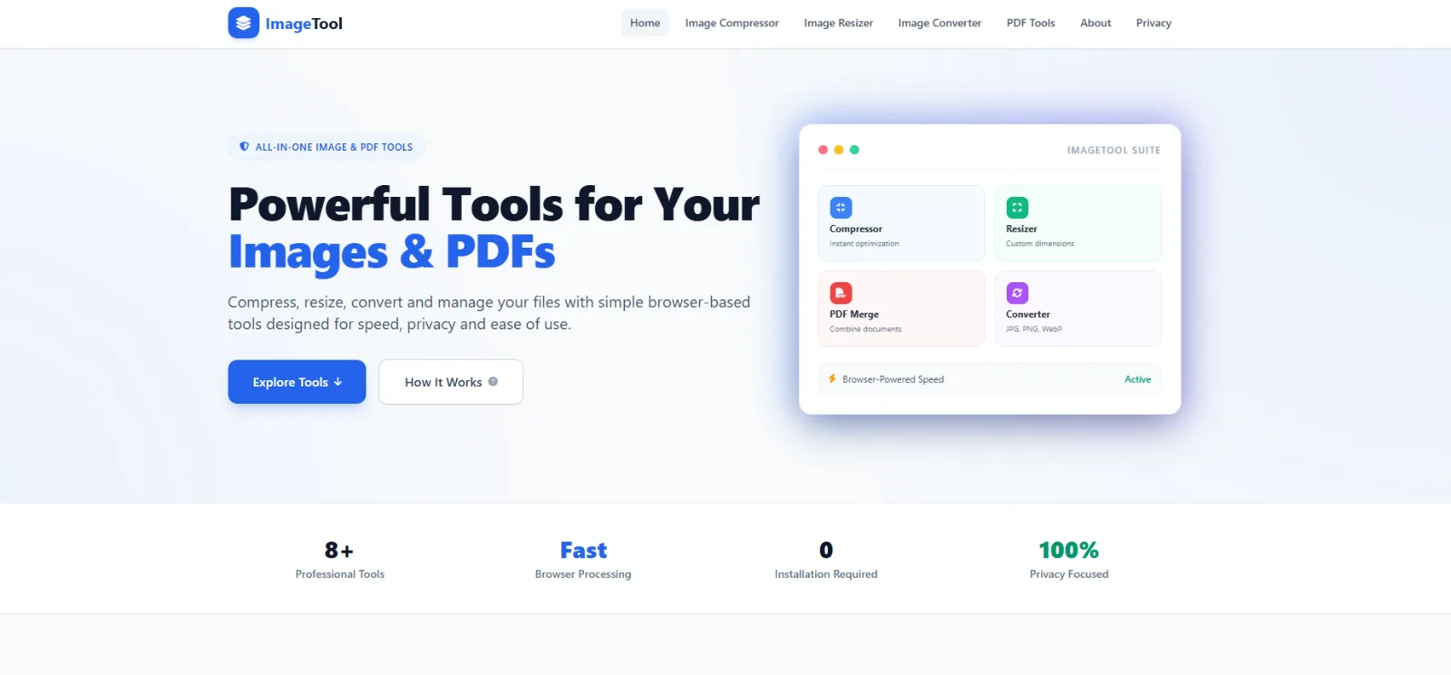 Image & PDF Tools Website for Sale — Compressor, Resizer & Converter screenshot 1