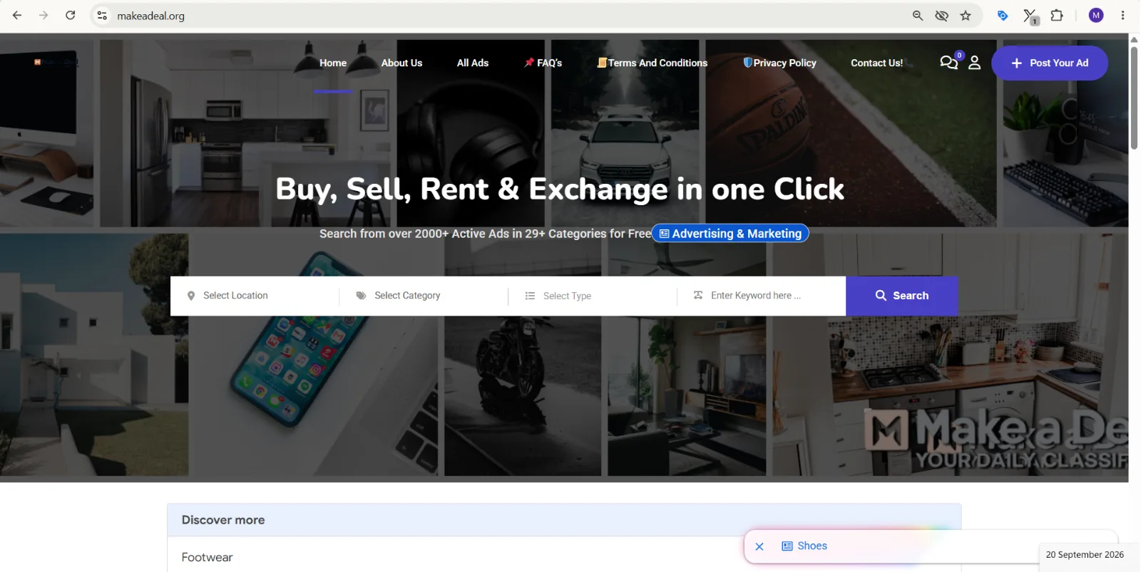 MakeaDeal.org – Established Indian Classified Marketplace Business for Sale screenshot 1