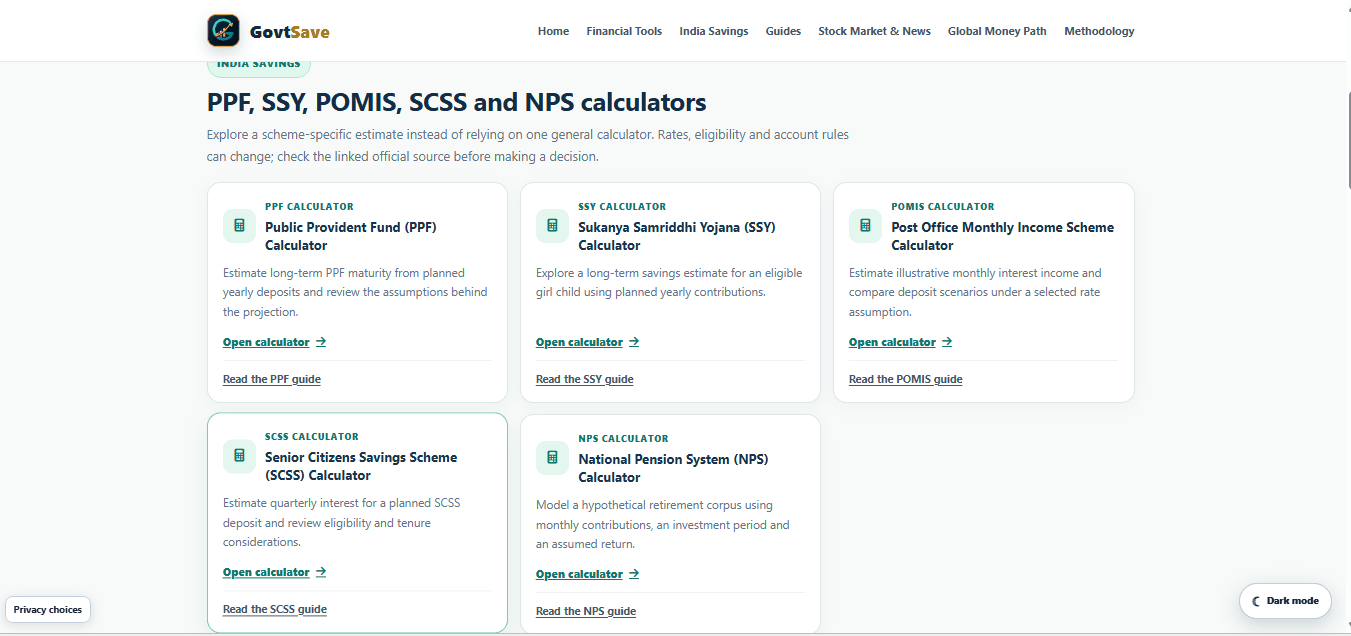 Global Savings Tools & Indian Scheme Calculators for Sale