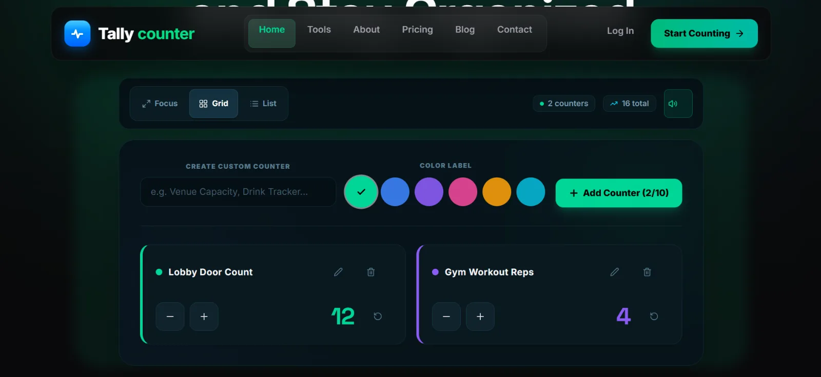 TallyCounterWeb.com – Custom-Coded SaaS + Published Android App screenshot 1