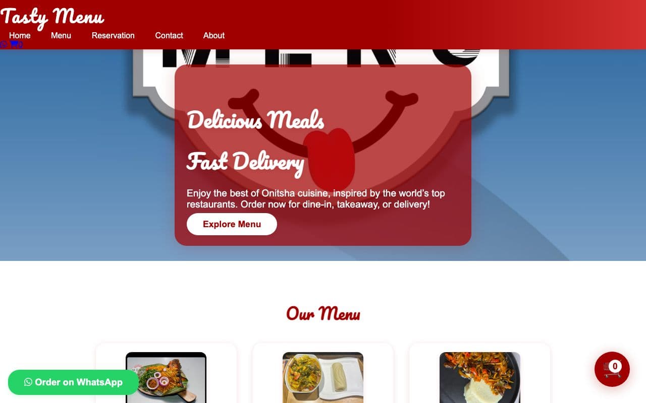 Tasty Menu for Sale