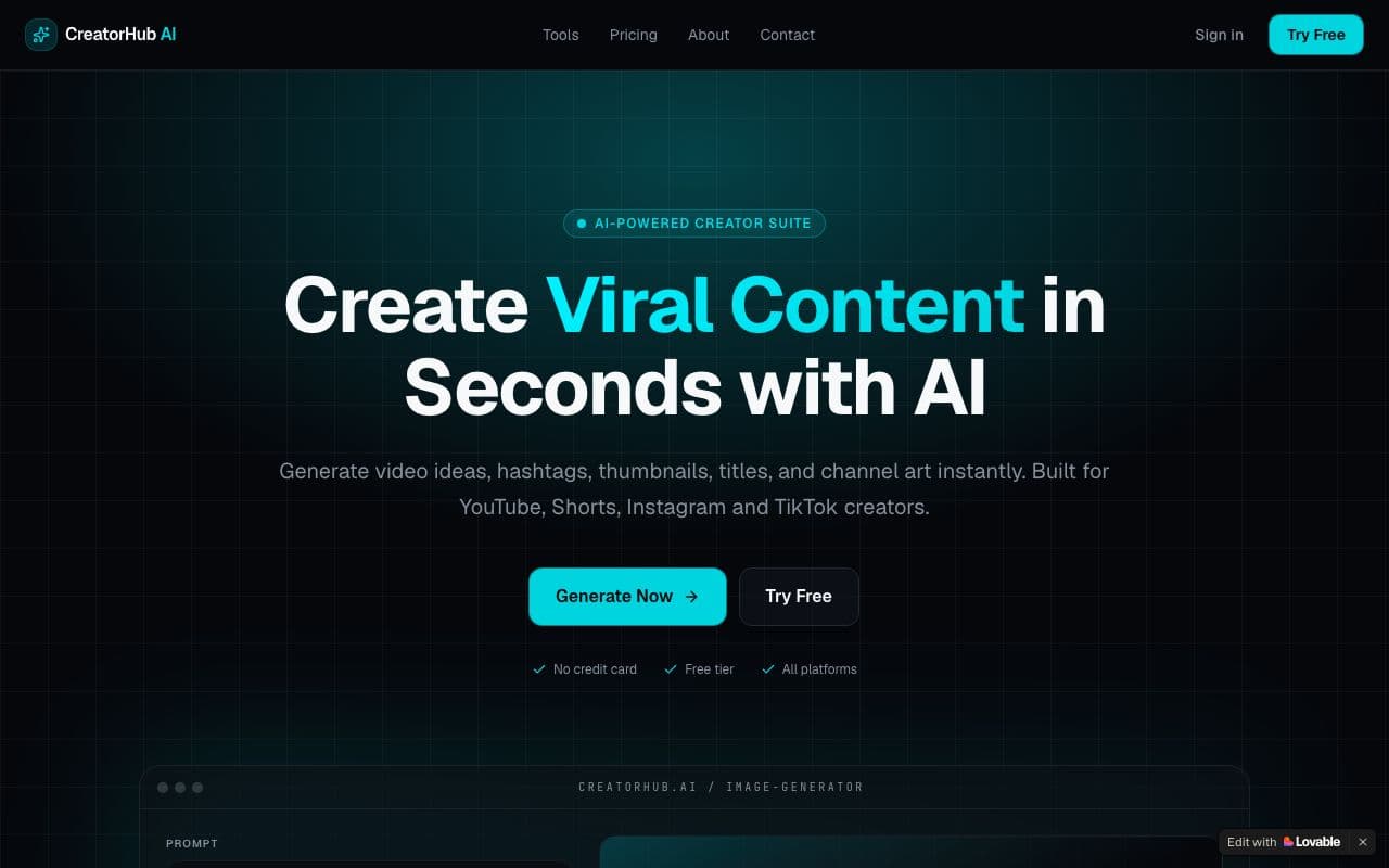 CreatorHub AI for Sale screenshot 1