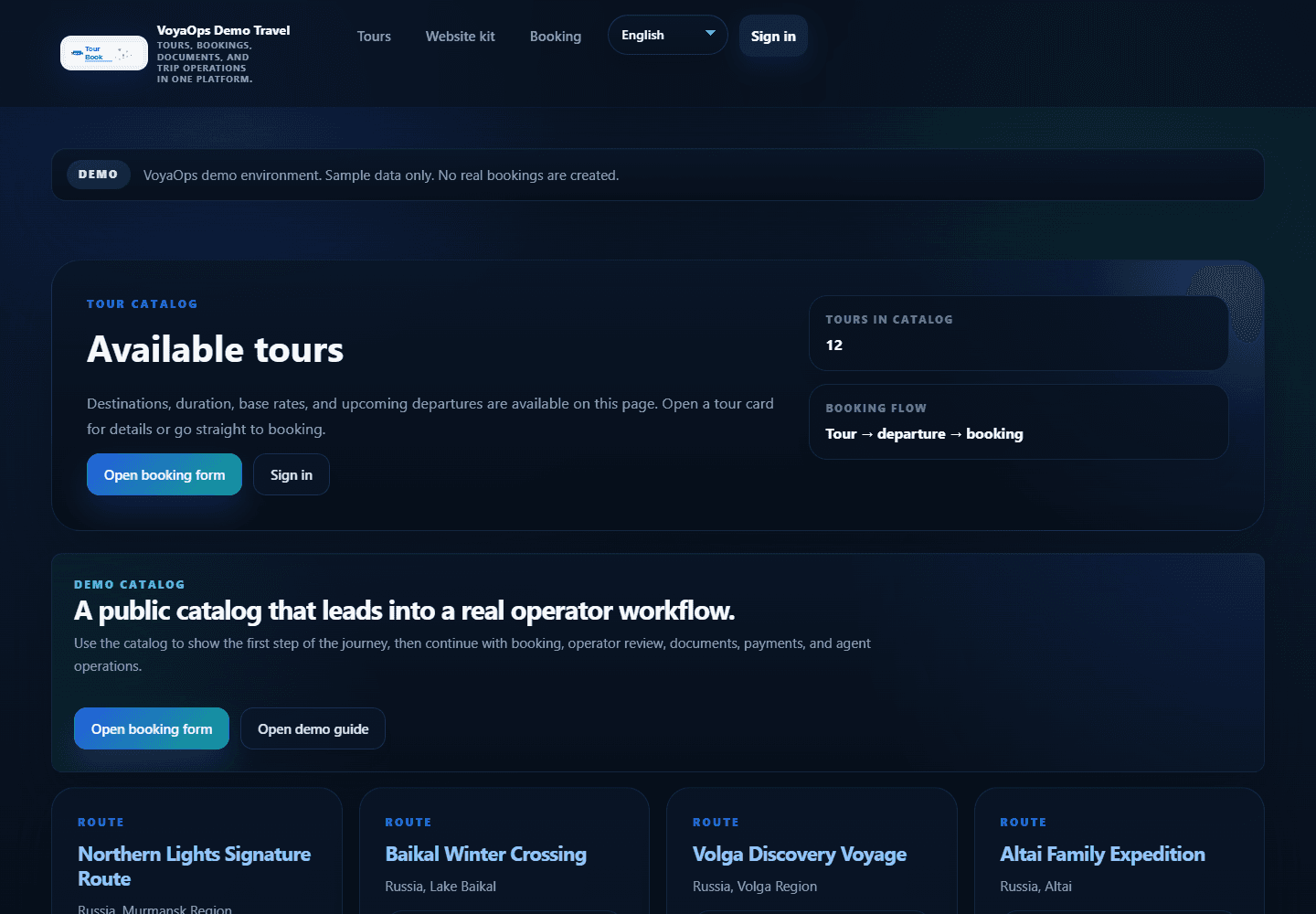 VoyaOps - Tour Operations SaaS Asset (RU/EN)
