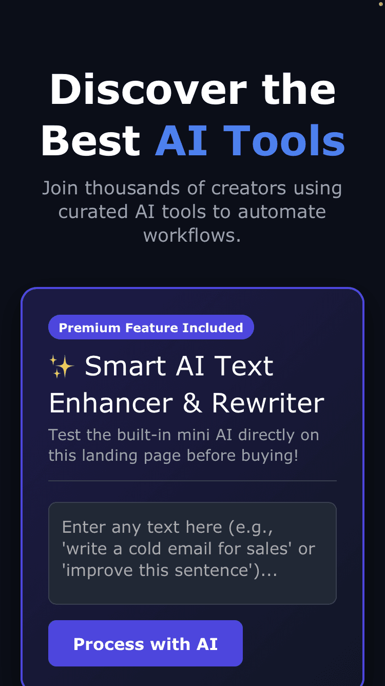 Discover the Best AI Tools for Sale screenshot 1
