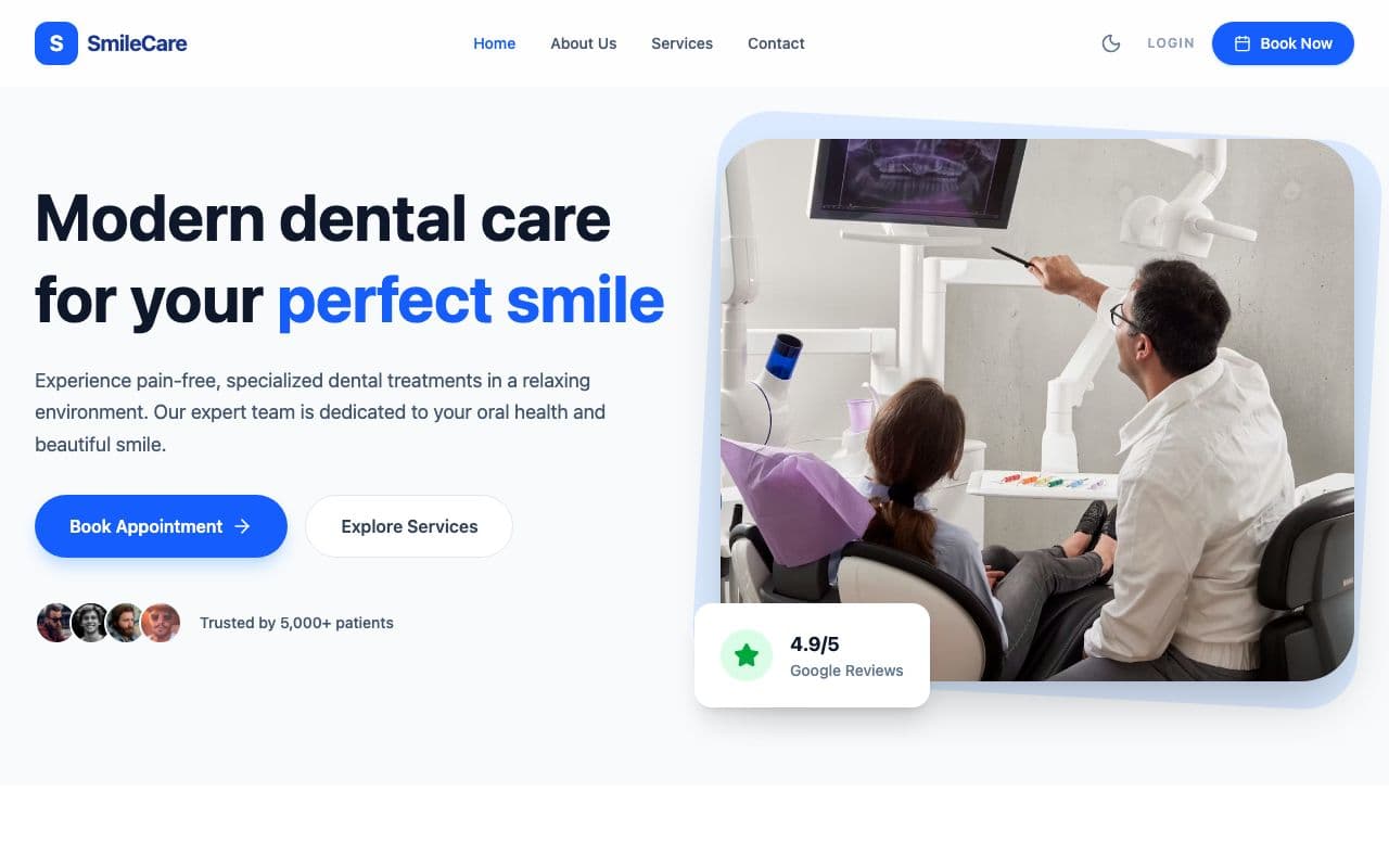 Dental Clinic Website screenshot 1