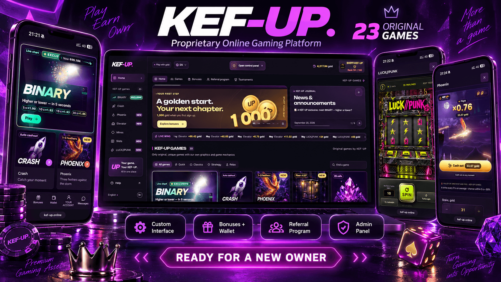KEF-UP — Live Gaming Platform, 23 Original Games & Source Code screenshot 1