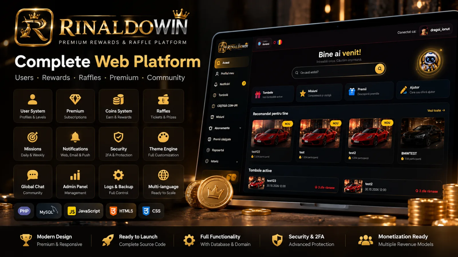 RinaldoWin — Premium Rewards & Raffle Platform