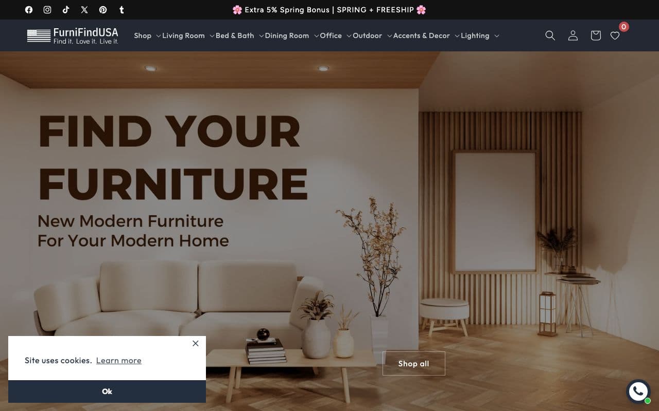 FurniFindUSA — Automated Shopify Furniture Store with 50,000 Products