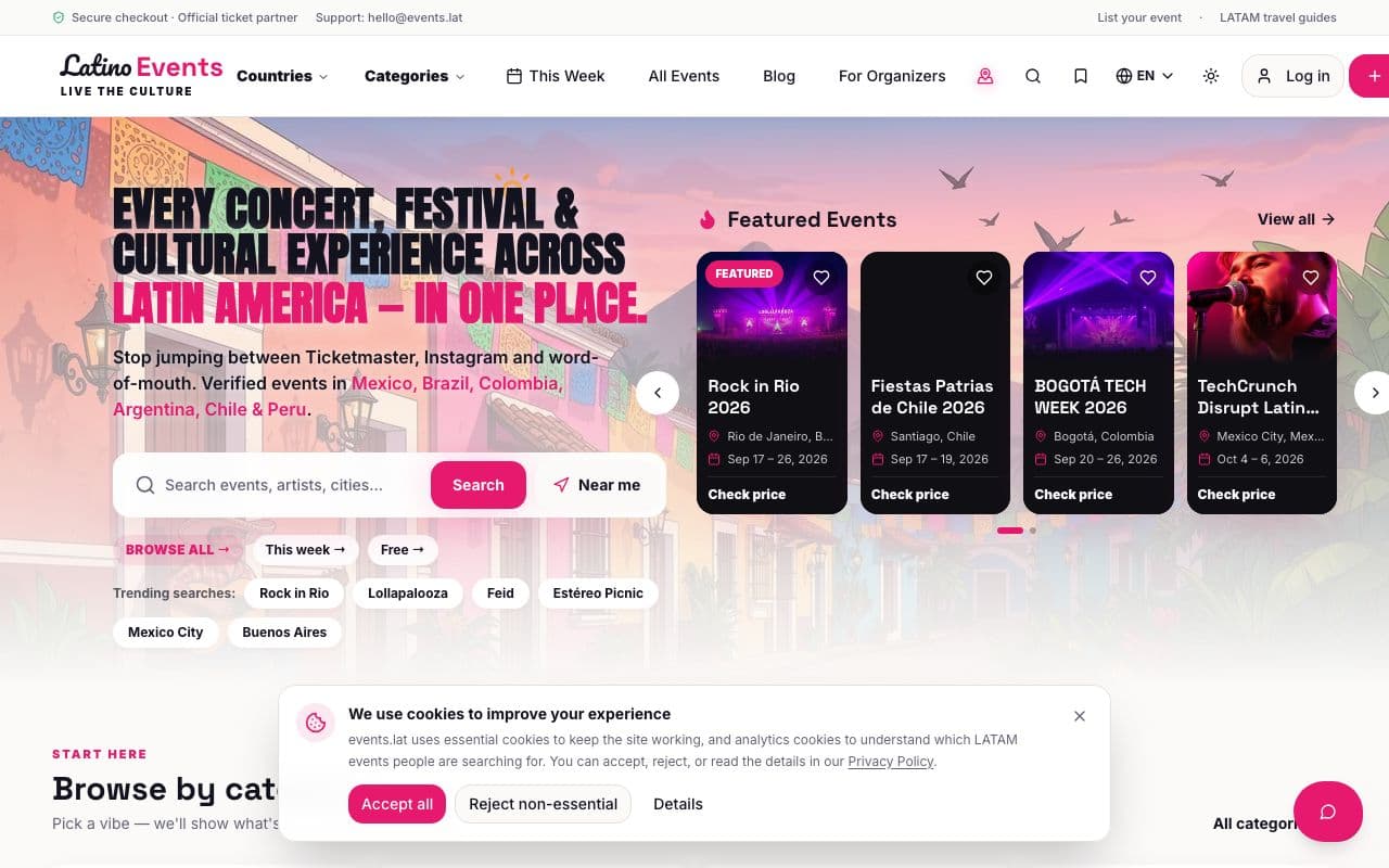 events.lat — Latin America Events Discovery Platform