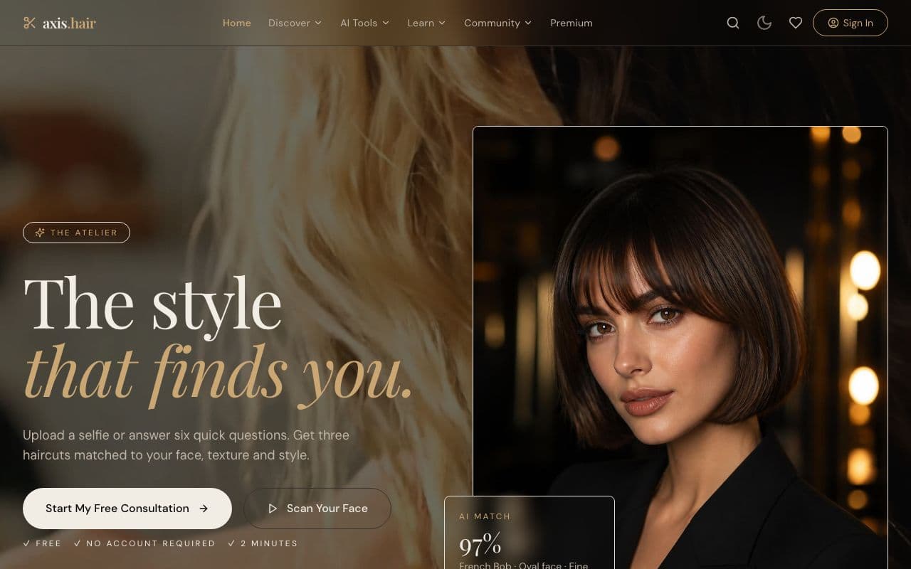 axis.hair — AI Hairstyle Discovery and Consultation Platform