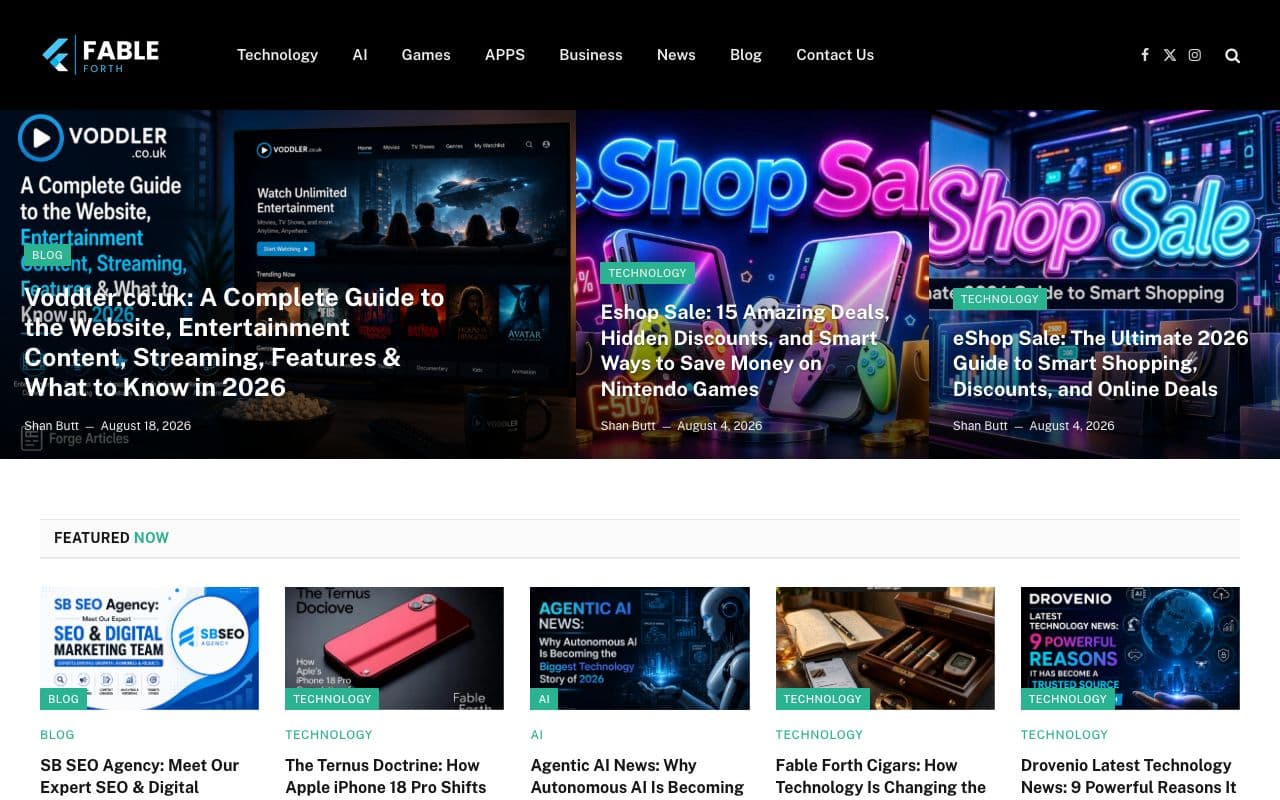 Fable Forth | AI, Technology, Apps & Business News for Sale screenshot 1