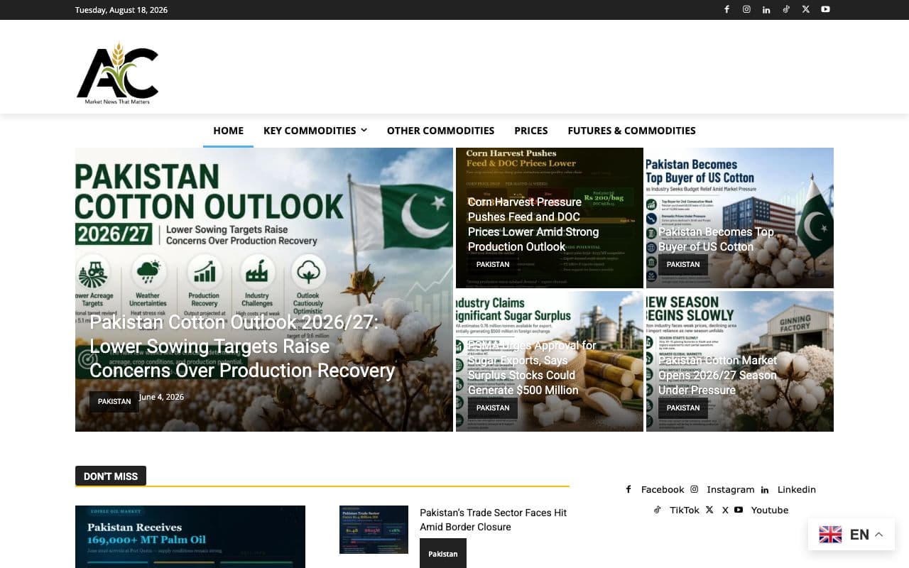Established Agriculture News Website & Brand – Agri-Crop.com screenshot 1