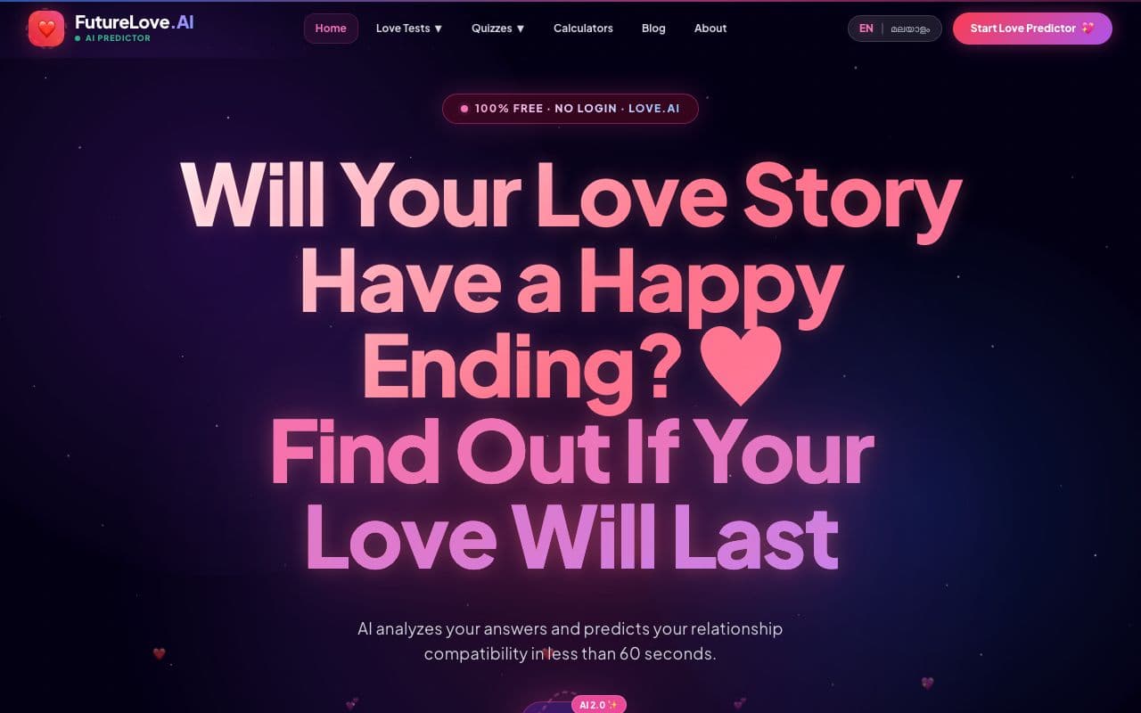 AI Love Compatibility & Prediction Web App – LOVE-AI screenshot 1