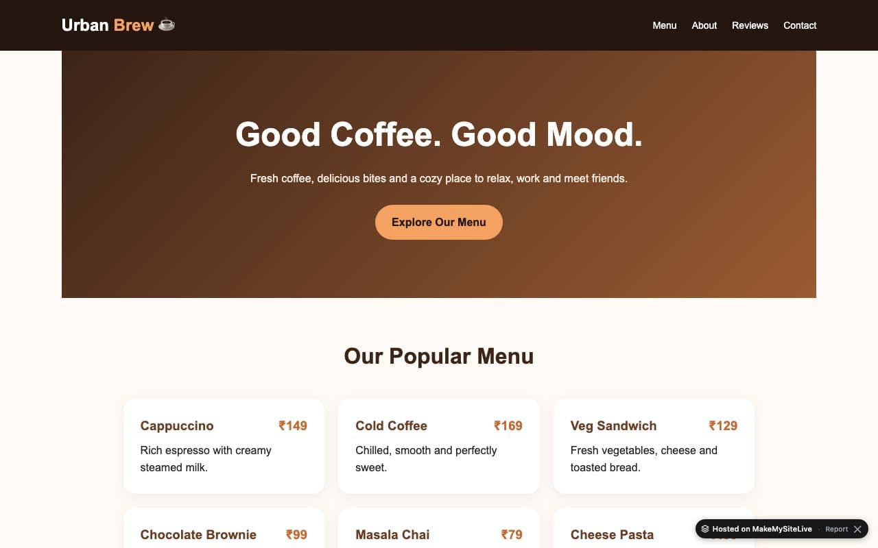 Urban Brew Cafe for Sale screenshot 1