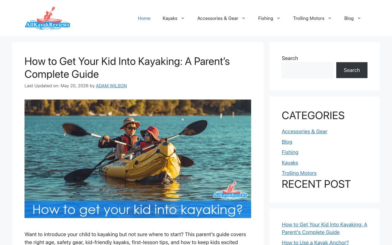 AllKayakReviews.com – 14-Year-Old .COM | 36 Articles | 63 Monthly Visitors