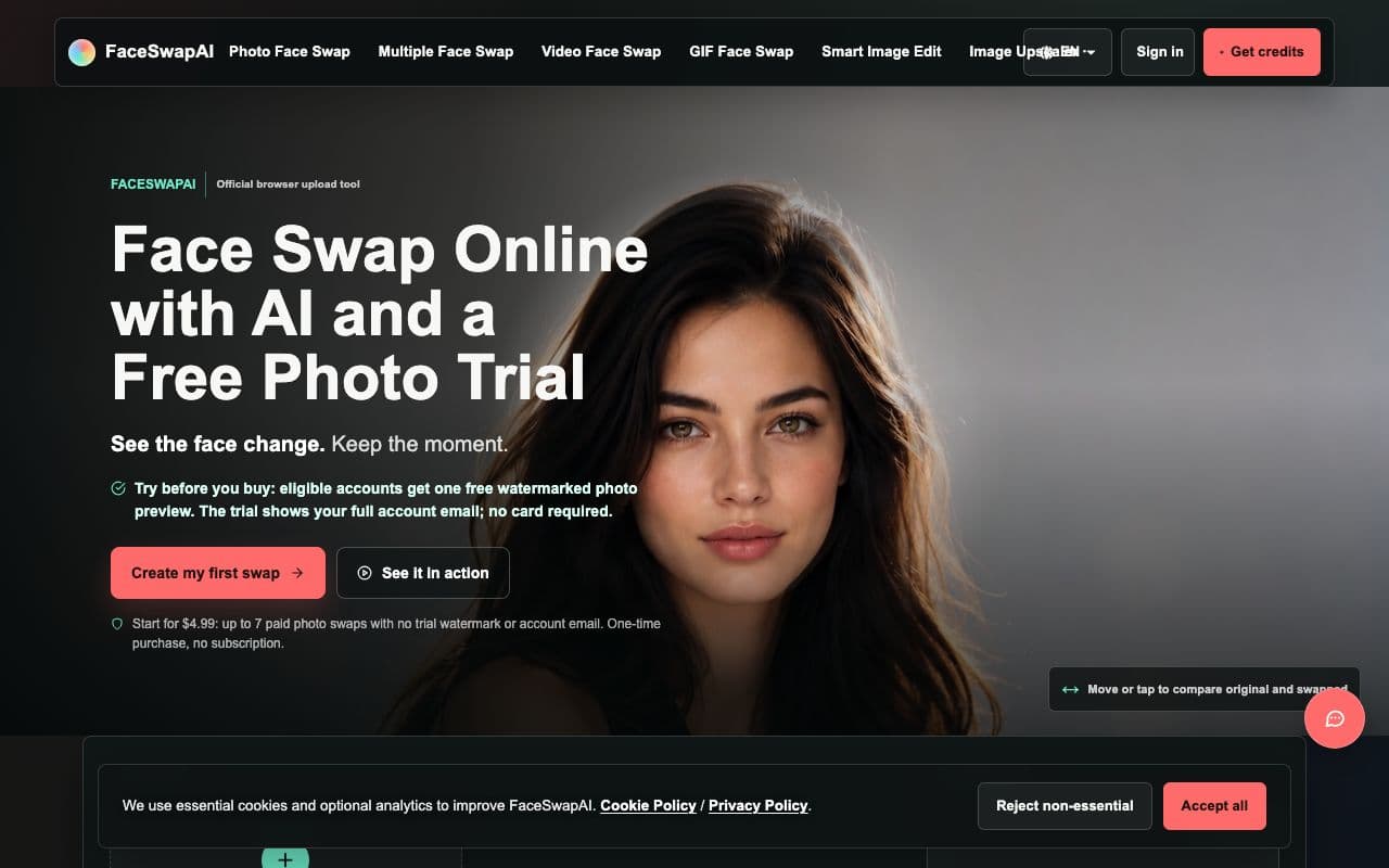 Face Swap Online with AI: Free Photo Trial for Sale screenshot 1